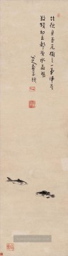 八大山人 朱耷 Bada Shanren Zhu Da Werke - Doppelfisch alte China Tinte